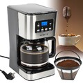 Filterkaffeemaschine 1.5L 950W mit Timer Tropf-Stopp Heizplatte Schwarz BPA-frei