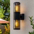 Wandlampe Außen Wandleuchte Haustürlampe rauch schwarz Fassaden Up Down Strahler
