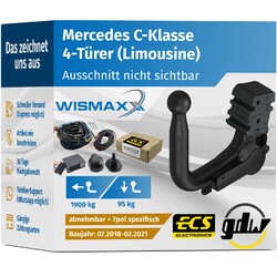 ANHÄNGERKUPPLUNG für MB C-Klasse W205 ab 18 vert. abnehmbar GDW +7pol ESatz ECS