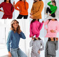 Sweatshirt Langarmshirt Pullover Pulli Basic Unifarben Classic Damen DSTREET