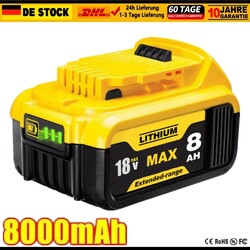 8,0Ah Akku Für DeWalt 18V XR Elektrowerkzeug Li-Ion Batterie DCB182 DCB184 -XJ