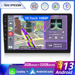 10" 2 DIN Autoradio Android 13 Wireless Carplay GPS Navi Bluetooth WIFI 2+32GB