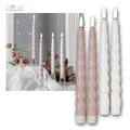 LED Stab-Kerzen SHINE 25cm, mit Timer, 3D-Flamme Echt-Wachs-Mantel Tafel-Kerze