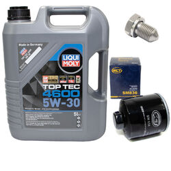 Motoröl Set 5W-30 5 Liter + Ölfilter SM 836 + Schraube für Audi Seat Skoda VW