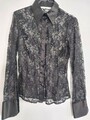 ZARA Spitzenbluse schwarz, tailliert, Gr. XS