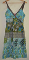 Damen Patchwork Blumenmuster & aztekischer Druck Monsun Sommerkleid UK 10 - 100 % Baumwolle