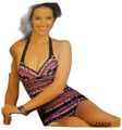 Naturana Frauen Bademode Damen Bügel Badeanzug braun-lila-pink Cup C Gr. 40 - 46