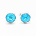 925 Sterlingsilber Blau Topas Ohrringe Handmade Schmuck Edelstein Ohrringe