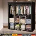 Stoffschrank Kleiderschrank mit Kleiderstange 14Fächern Faltschrank170x170x450mm