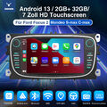 DAB+ 2+32G Autoradio Android 13 Carplay NAVI Für Focus 2 Mondeo MK4 C S-Max KAM
