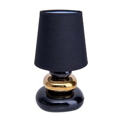 Tischleuchte Beistelllampe Schreibtischlampe Schwarz-Gold Schlafzimmerlampe 