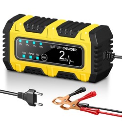 12V 2A Intelligente KFZ Auto Batterie Ladegerät Impuls Reparatur Akku Starthilfe