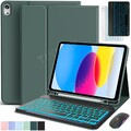 Hülle mit QWERTZ Beleuchtete Tastatur Maus für iPad 7/8/9/10/11. Gen Air Pro 11