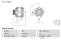 BOSCH Lichtmaschine Generator Lima 0 986 045 251 +68.44€ Pfand für BMW E46 3er 1