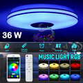 RGB LED Deckenlampe mit Bluetooth Musik Lautsprecher Fernbedienung Dimmbar Lamp