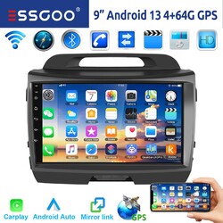 4+64G Für Kia Sportage 2010-16 Autoradio Android 13 Carplay GPS Navi WIFI BT RDS