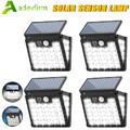 4x LED Solarleuchte mit Bewegungsmelder Solarlampe Strahler Fluter Garten Außen、