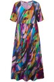 Ulla Popken Damen große Größen Jerseykleid A Linie V Ausschnitt Halbarm 827555