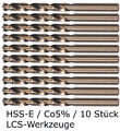 HSS-E Spiralbohrer 0,3 - 25,0 mm reduziert Co5% HSS-CO HSSE VA V2A Edelstahl