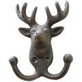 Wandhaken Hirsch oder Geweih Vintage aus Gusseisen Garderobenhaken Kleiderhaken 