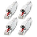 Netzwerkstecker 4 x Cat6 RJ45 Stecker Netzwerk Montage Werkzeuglos Cat5 Cat7 LAN
