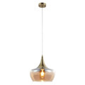 Nino Leuchten Glas-Pendelleuchte Arola Deckenlampe Hängeleuchte messing antik