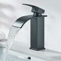 Wasserhahn Bad Wasserfall Edelstahl Waschtischarmatur Schwarz Badarmatur Einhand