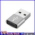 2x USB 3.1 Typ C Buchse auf USB 3.0 A Stecker Adapter Daten+Laden (Silber) Deu