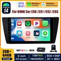 DAB+ 64GB Android 14 IPS 1280P Autoradio Carplay Kam für BMW 3er E90 E91 E92 E93