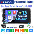 Android 13 CarPlay DAB+ Autoradio GPS Nav RDS Kam Für Smart Fortwo 451 2005-2010