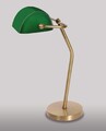Exklusive Bankerlampe aus Messing Glas in Bronze Grün Schreibtisch Leuchte