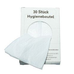 Hygienebeutel Hygienetüten Kunststoff PE weiß - Bag Box 9 x 30 Stück = 270 Stück