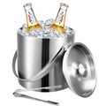 2L Eiskühler Eiswürfelbehälter Eiseimer Eiskübel mit Deckel und Eiszange DHL