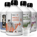 REAVET Futteröl Hunde 4 Sorten x 500ml - Hochwertiges Barföl Hund Barf Zusatz