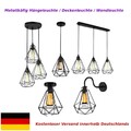 Vintage Deckenleuchte Industrie Pendelleuchte Metall Deckenlampe E27 Hängelampe