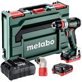 Metabo Akku Bohrschrauber PowerMaxx BS 12 BL Q + Winkladapter, Akkus & Ladegerät