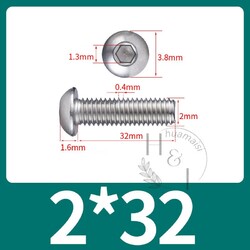 Linsenkopfschrauben M1,6 M2 M2,5 M3 M4 M5 M6-M16 ISK Edelstahl V2A DIN ISO 7380