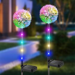 Löwenzahn LED Solarleuchte RGB Garten Solarlampe Außen Solar Blumen Beleuchtung