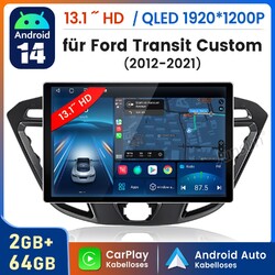 13.1”CarPlay Android 14 Autoradio Für Ford Transit 2012-2021 GPS Navi 2+64GB SWC