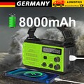 Solar Radio Handkurbel 8000 mAh Notfall Radio AM/FM Powerbank LED Taschenlampe