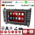 DAB+64G Autoradio Android14 Für Mercedes C GPS Klasse W203 CLC W209 Carplay KAM