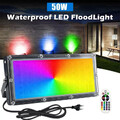 1/2x Flutlicht LED Fluter Außen Strahler Scheinwerfer 50W RGB Mit Fernbedienung
