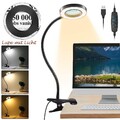 5X Lupe mit Licht & Klemme LED Schreibtischlampe Leselampe Lupenlampe Dimmbar