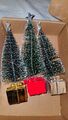 3x Künstlicher Mini Weihnachten Xmas Tischbaum mit LED Licht 6" KLEINER DEFEKT