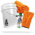 Auto Wasch Eimer Set mit Nuke Guys Thick Shampoo 0,5L + Trockentuch + Handschuh