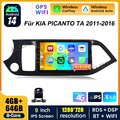 9" 8-Core Android 14 AutoRadio Carplay Navi RDS Kam Für KIA PICANTO TA 2011-2016