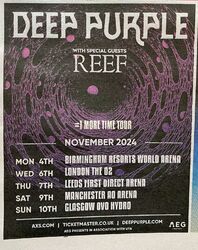 Deep Purple Reef One More Time Tourdaten Anzeige 2024 Zeitungsanzeige Clipping 7x5""