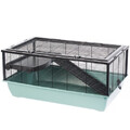 INTERZOO Nagerkäfig Hamsterkäfig Käfig für Meerschweinchen mit Zubehör grün 78cm