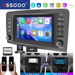 DAB+ Android14 Autoradio GPS Navi WIFI Für Mercedes Benz ML/GL Klasse W164 KAM