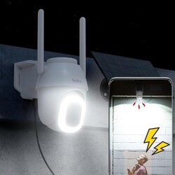 2K/3MP Überwachungskamera Aussen Solar - Stabiles WLAN Ver,Zwei-Wege-Audio,IP65